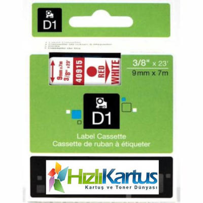Dymo D1 40915Q Weiß auf rotem Etikett