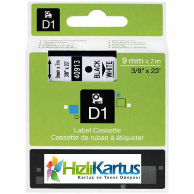 Dymo D1 40913Q Weiß auf Black Muadil Tag