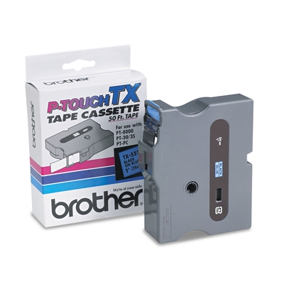 Brother TX-551 Mavi Üzerine Siyah Orjinal Şerit -