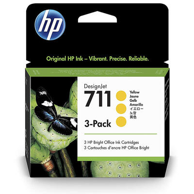 HP CZ136A (711) Sarı Orjinal Kartuş 3lü Paket - De