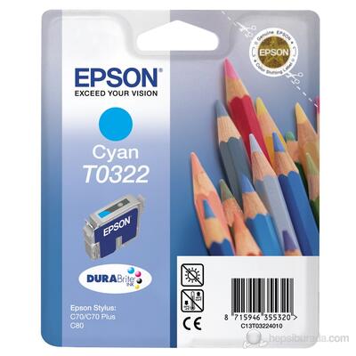 Epson C13T032240 (T0322) Mavi Orjinal Kartuş (U)