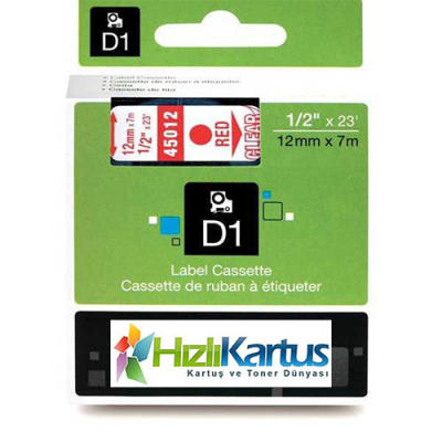 Dymo D1 45012Q Transparent auf Red Label