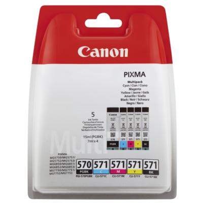 Canon PGI-570 / CLI-571 (0372C004) PGBK CMYBK MultiPack Original Cartridge - MG5750 / MG5751
