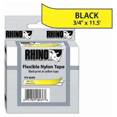 Dymo Rhino Pro 18756 Yellow-Black Nylon Strip 12mm x 3.5m