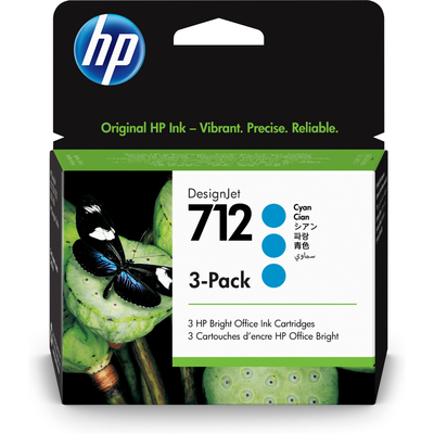 HP 3ED77A (712) Mavi Orjinal Kartuş 3lü Paket - De