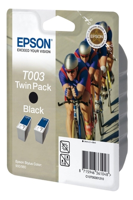 Epson T003 (C13T003012) Twin Pack Black Original Cartridge - Color 900 / 980 (Ex)
