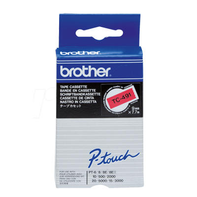 Brother TC-491 Roter Originalstreifen - PT-15 / PT-20