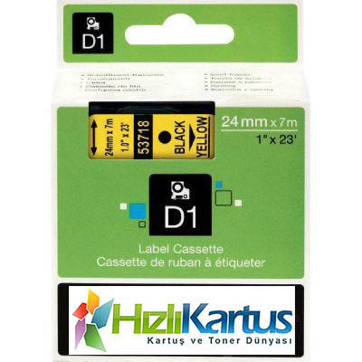 Dymo D1 53718Q Gelb auf Black Muadil Tag