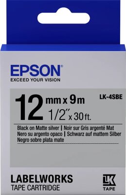 Epson C53S654017 (LK-4SBE) Mat Gümüş Üzerine Siyah