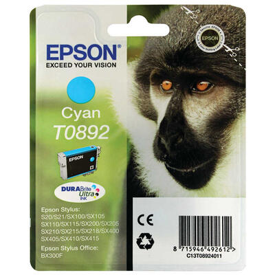 Epson C13T08924020 (T0892) Cyan Original Cartridge - Stylus SX105 (Without Box)